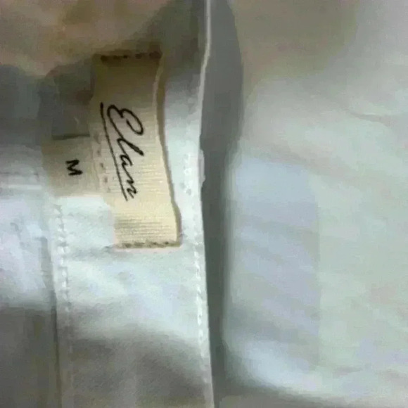 NWT - Elan White Jean Shorts Cinched waist with cuffs Size Medium - Picture 6 of 9